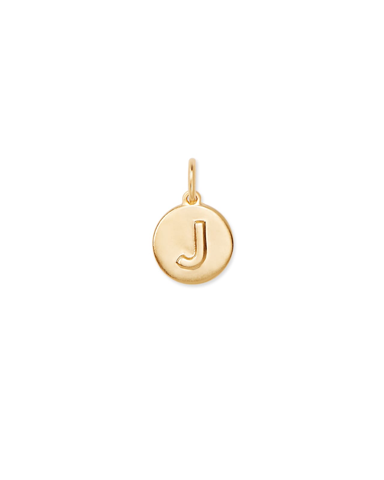 Letter J Coin Charm in 18k Gold Vermeil image number 0